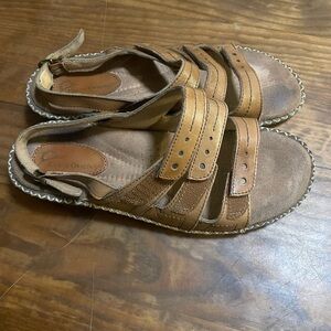 Earth Origins Tan Leather Slingback Sandals, Women’s 8.5 Summer Casual